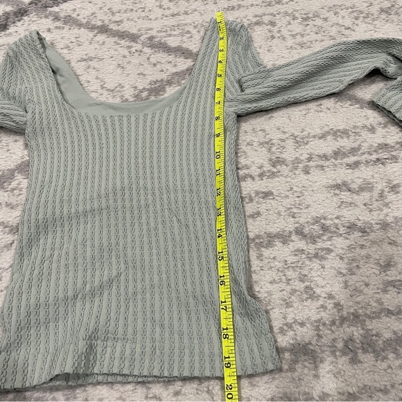 Free People Green Textured Long Sleeve Shirt - Picture 8 of 9